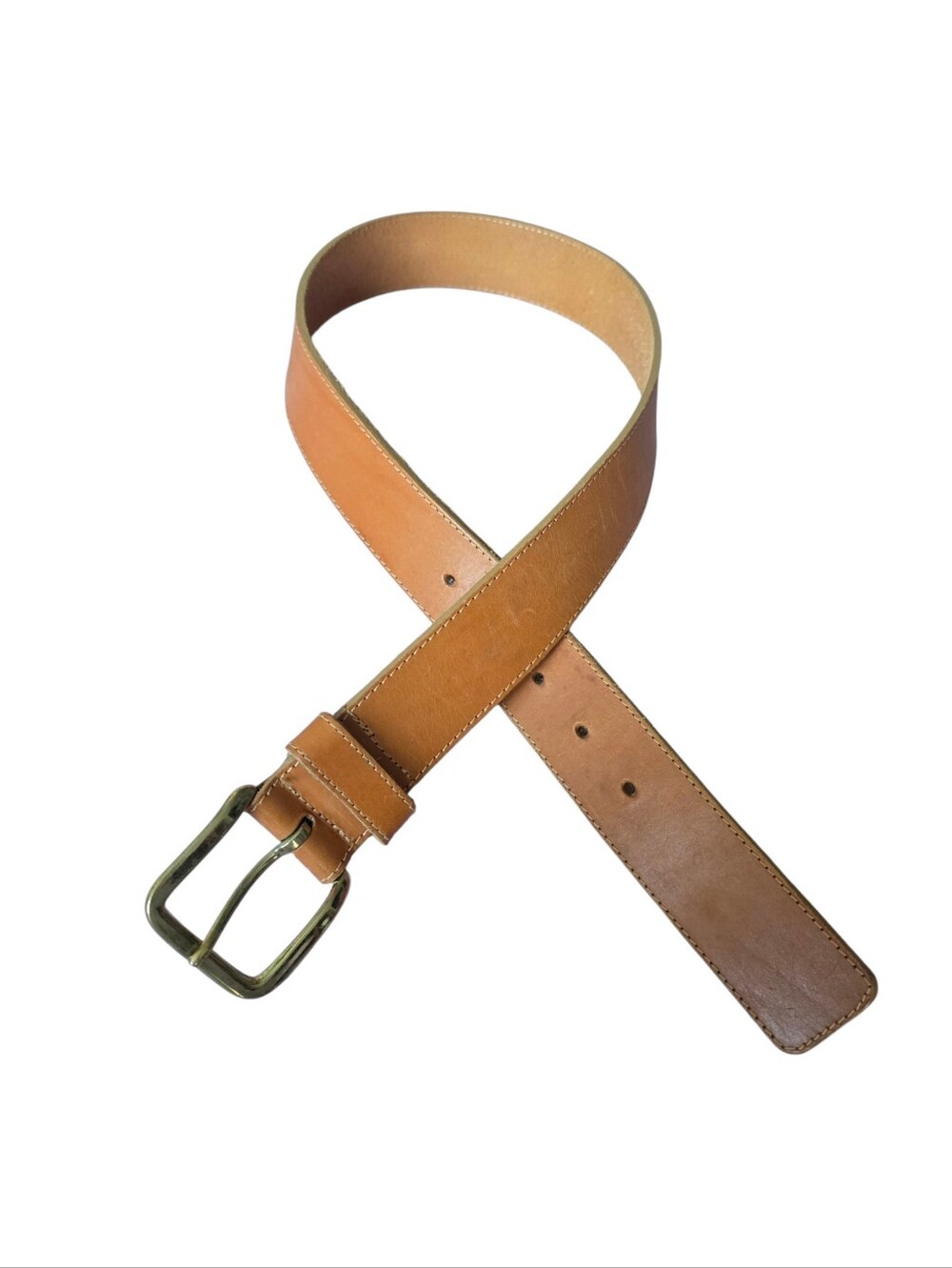 Wide Classic Tan Leather Belt - Casual & Dress